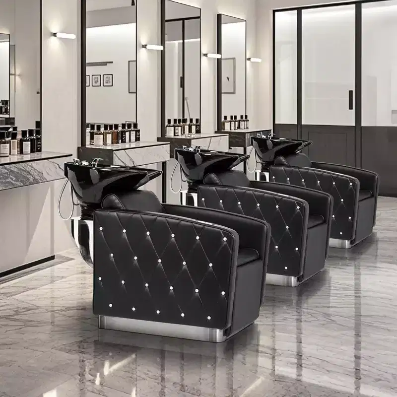 Karl Home Electric Shampoo Bowl and Chair Backwash Unit with Reclining Legrest