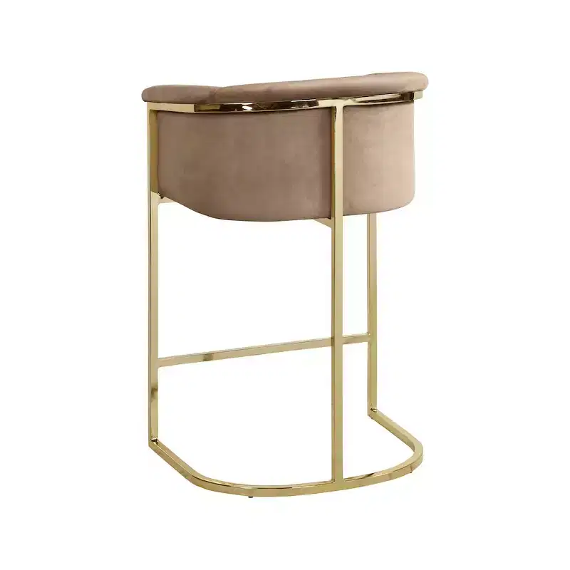 ,Donatella Beige Velvet Stool