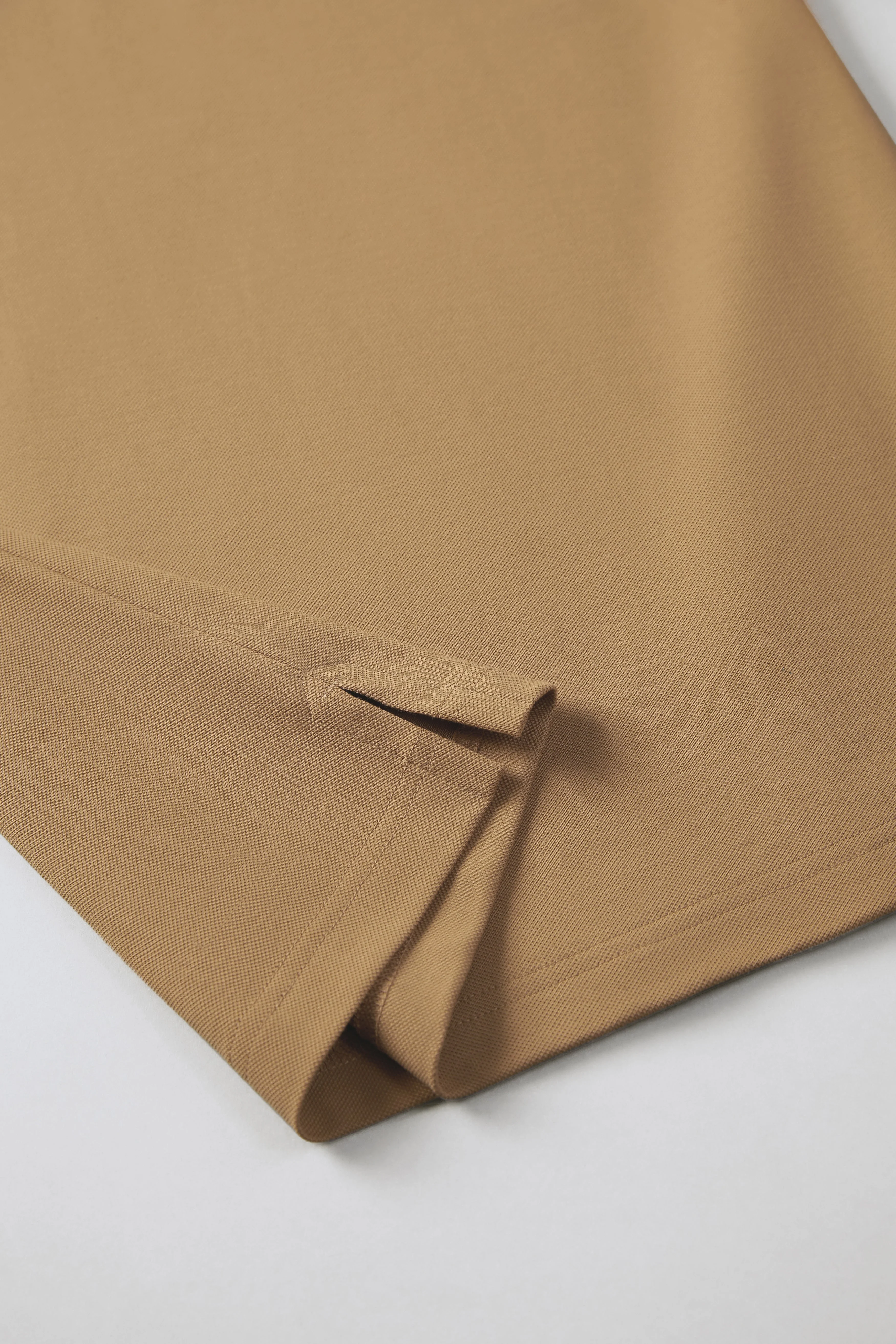 Pique Long Sleeve Polo – Khaki
