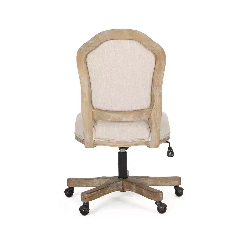 French Country Upholstered Swivel Office Chair