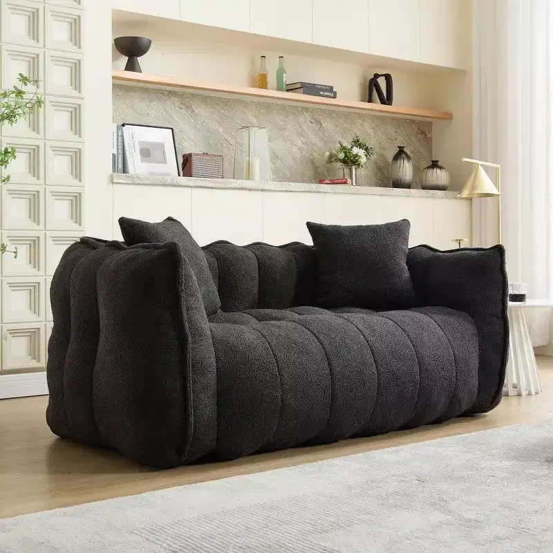 2-Person Bean Bag Chair, 66 Inch Oversized Chenille Lounger Beanbag Chair Sofa, Comfy Couch for Living Room Bedroom