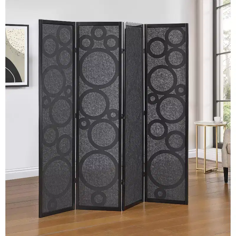 Roundhill Furniture Tavari 4-Panel Room Divider, Decorative Folding Freestanding Privacy Screen