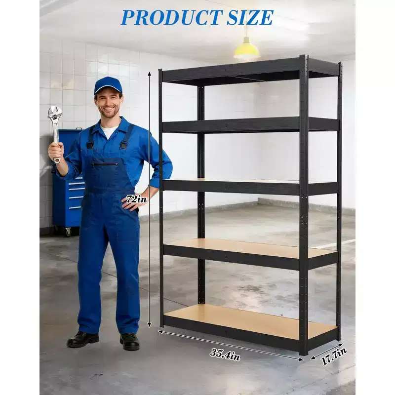 COZONY 5 Tier Heavy Duty Garage Shelving Units Adjustable Metal Storage Shelves Utility Rack with Reinforced MDF Boards 2000 Lbs Capacity