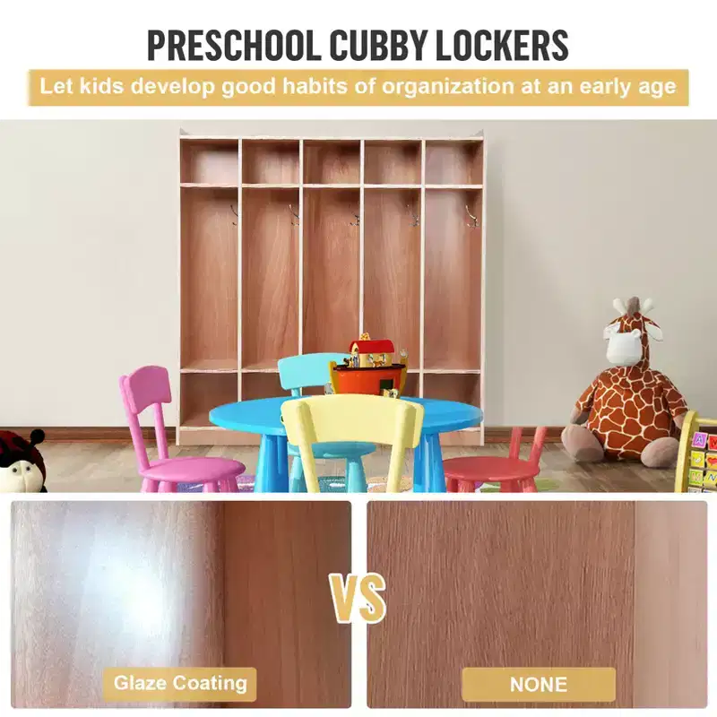10 Cubbies for Classrooms,5-Section Classroom, Daycare Cubby for Home, School,