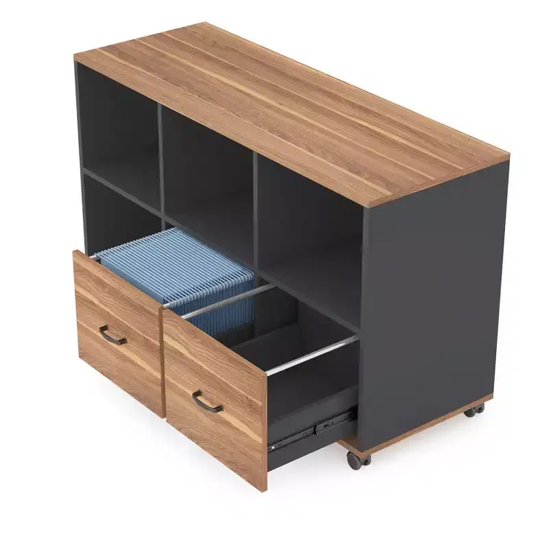 MAYEERTY Computer Desk L Shaped 55x63in Executive Desk and Mobile File Cabinet