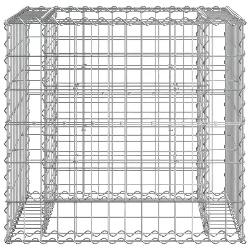 vidaXL Garden Bench With Gabion Basket Wooden, Silver