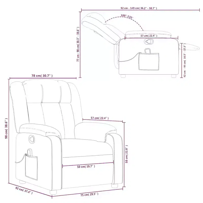 Massage Recliner Chair with Vibration & Adjustable Footrest