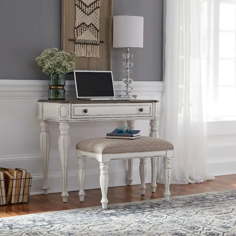 Antique White Weathered Bark Vanity