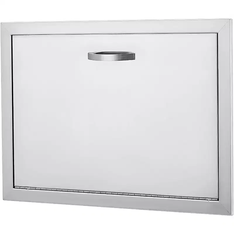 Brushed Stainless Steel BBQ Access Door, Outdoor Kitchen Cabinet Doors, Durable Weather-Resistant Doors for Barbecue Islands, Suitable for Outdoor