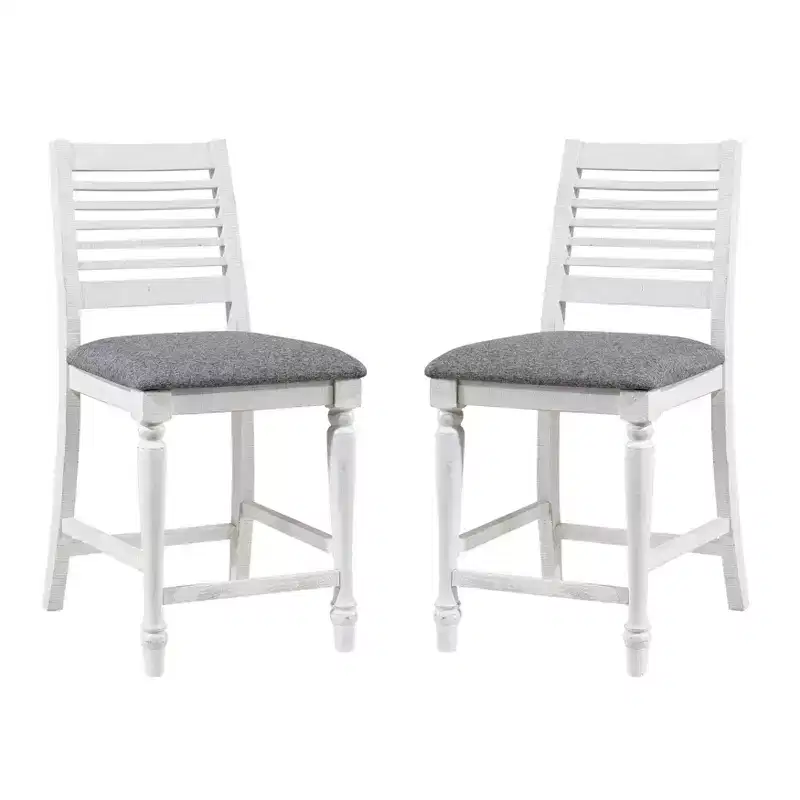 Set of 2 Cambrien Farmhouse Counter Height Barstools with Upholstered Seats - HOMES: Inside + Out