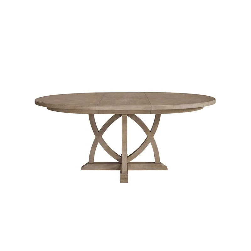 54 Round Expandable Table with 4 Chairs and Cement Top Server