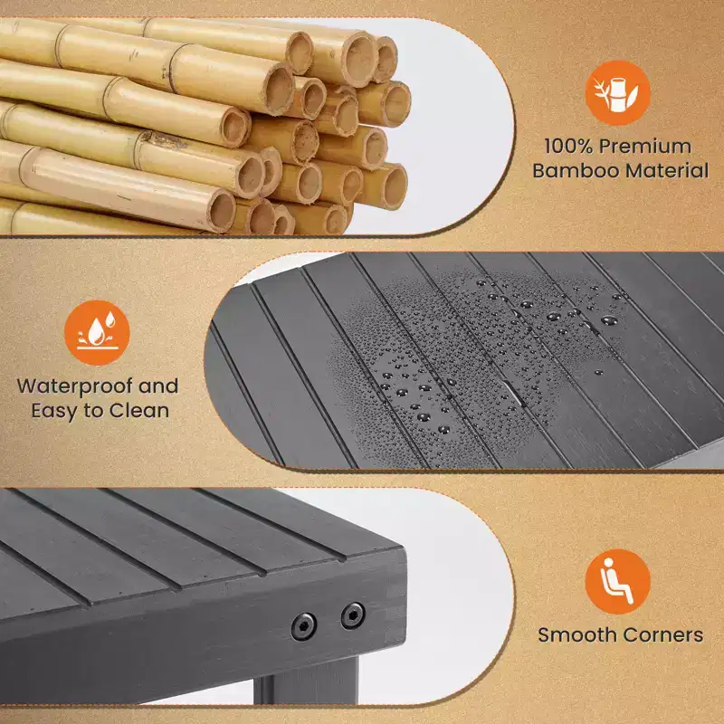 3-Tier Bamboo Shoe Rack Bench with 286 lb Capacity for Entryway