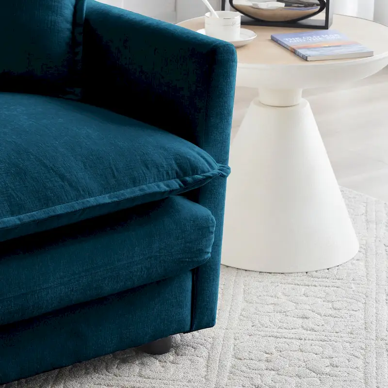 6-Seater U-Shape Sectional Sofa with 3 Ottomans and Pillows