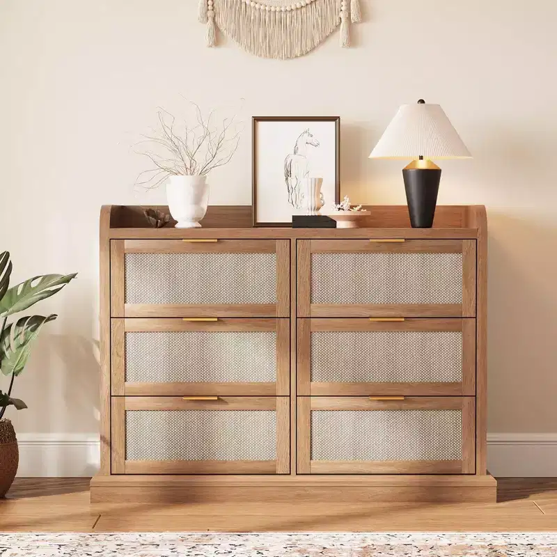 Sturdy 6-Drawer Fabric Dresser - Desktop Storage Solution with Metal and Plastic Support Tubes for Bedroom, Dorm, Entryway, and Organization