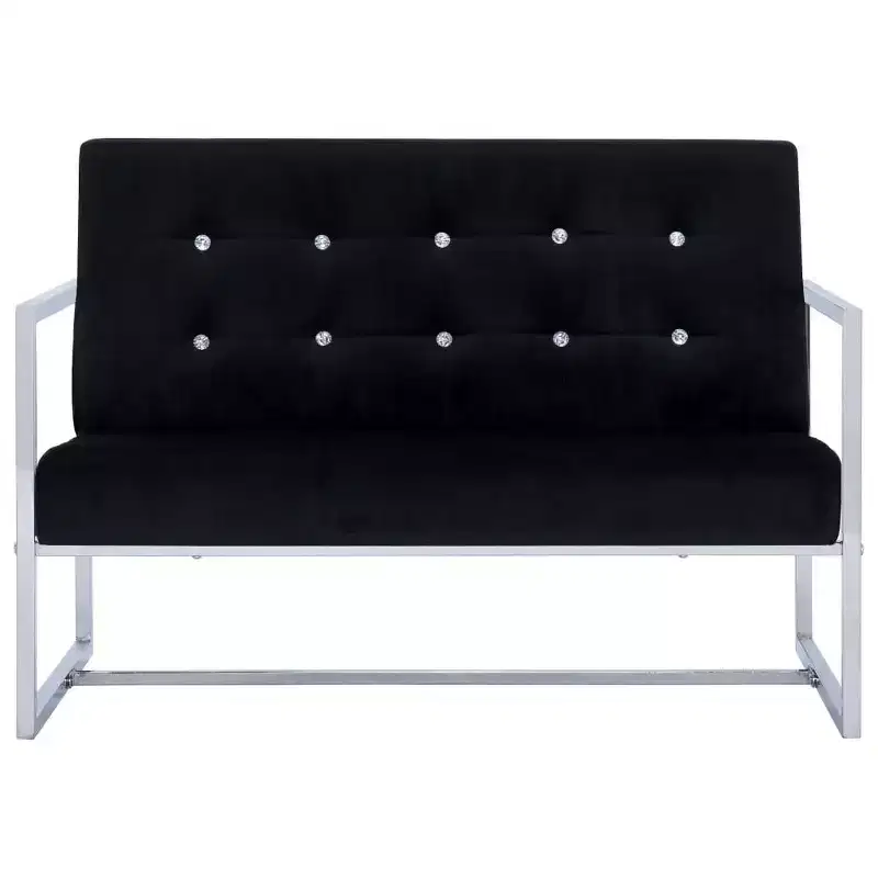 vidaXL 2-Seater Sofa with Armrests - Dark Gray and Black