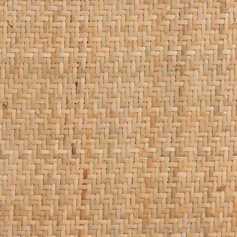 Vance Mid-Century Modern Woven Rattan and Wood Counter Stool