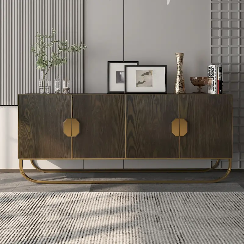 Furniture Wood 4-Door Accent Cabinet
