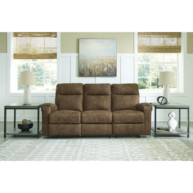 Edenwold Brown Reclining Sofa - 86 W x 40 D x 40 H
