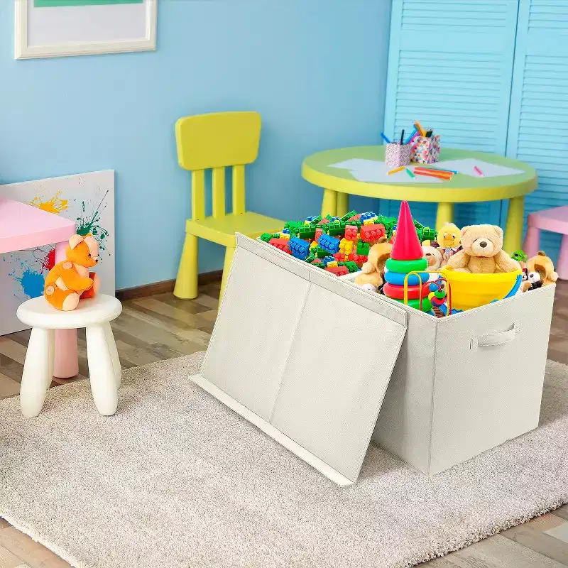 Toy Chest with Flip-Top Lid, Kids Collapsible Storage for Nursery, Playroom, Closet, Home Organization