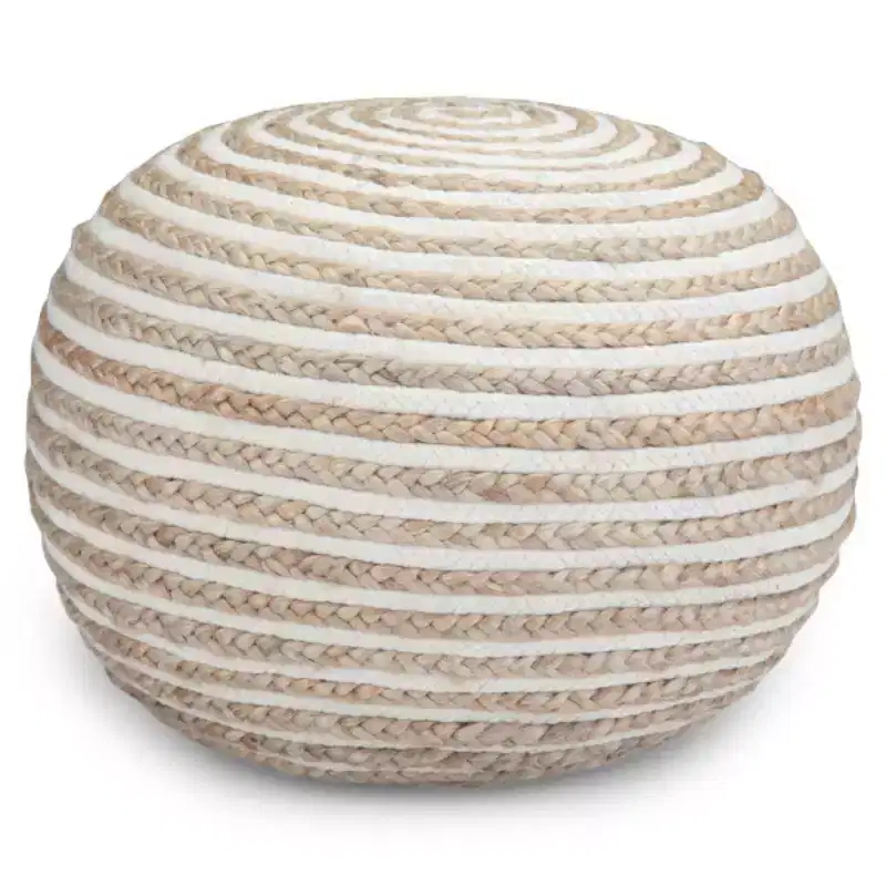 Deni Round Pouf Natural Jute - WyndenHall