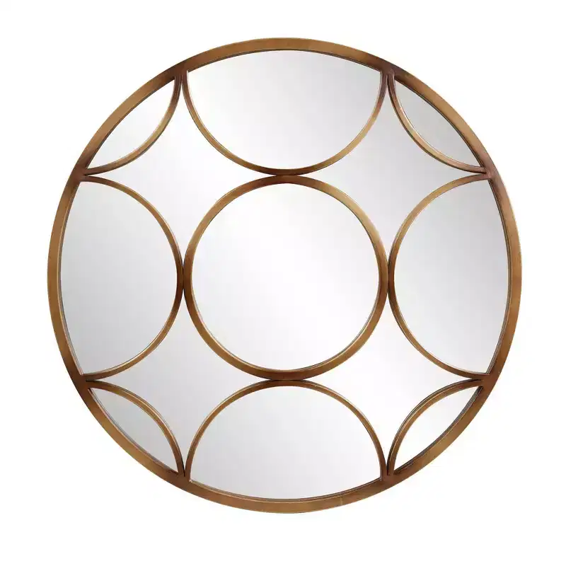 Howard Elliott 32 Round Wall Mirror: European-Inspired, Intricate Detail, No Assembly Required