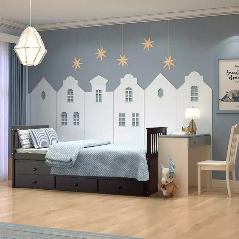 Twin Captain's Bed with Trundle and 3 Drawers for Kids - Solid Pine, Multiple Colors