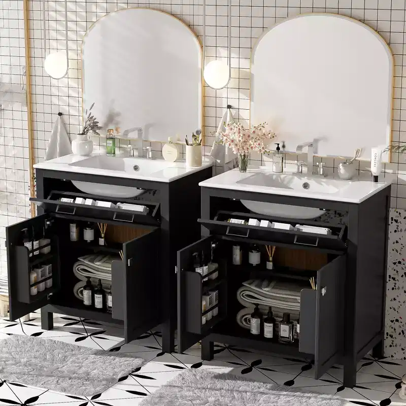 60-Inch Double Sink Bathroom Vanity with Cabinet