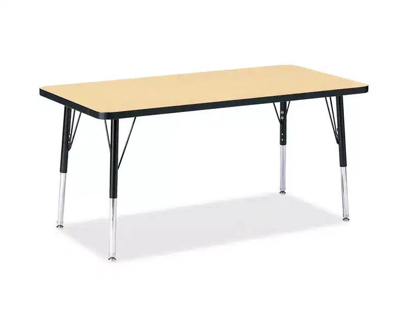 Jonti-Craft Berries Elementary Height Color Top Rectangle Table (24 x 48) in Black