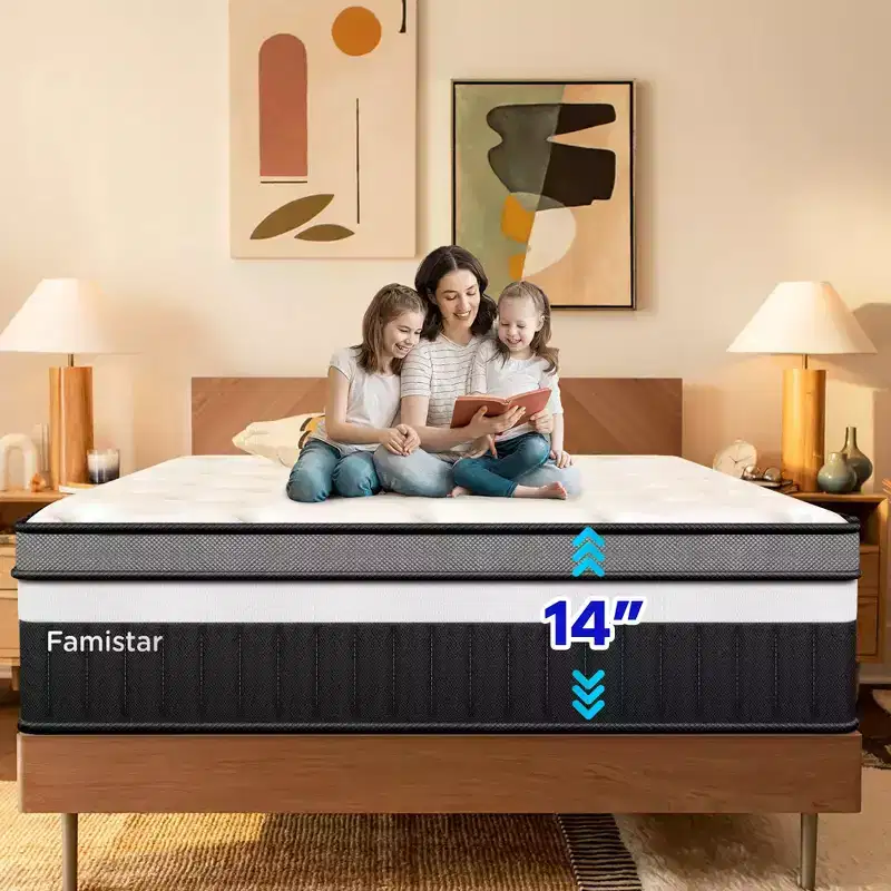King Size Memory Foam Mattress, 14 Innerspring Hybrid Mattress, Multiple Size