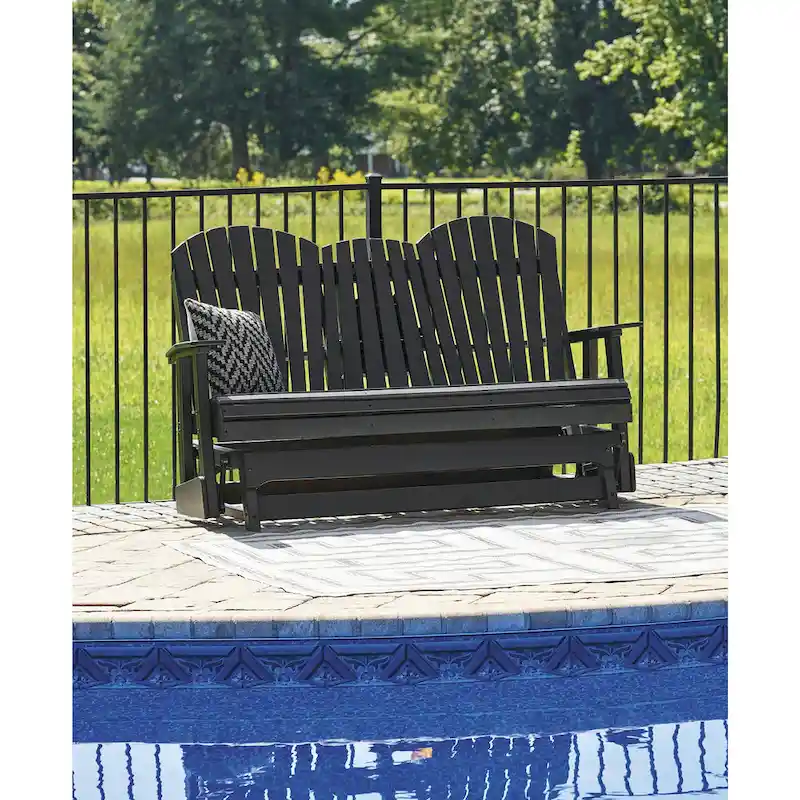 Signature Design by Ashley Hyland wave Outdoor Glider Loveseat - 67 W x 31.5 D x 41.75 H