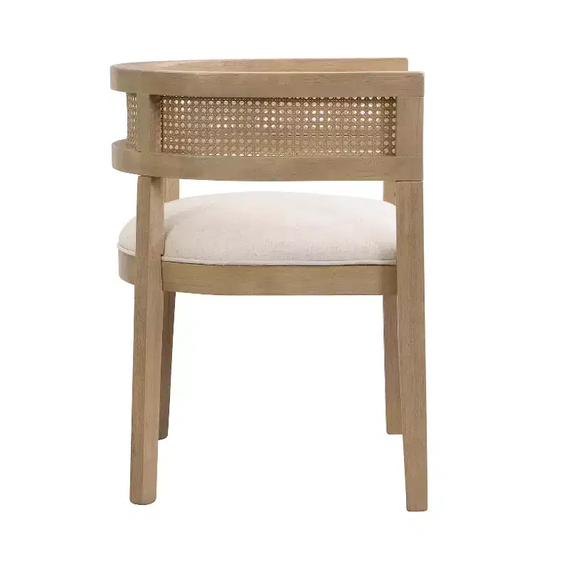 Christopher Knight Home Cinnabar 19.75 Seat Height Upholstered Rubberwood Tub Dining Chairs with Cane Back(Set of 2)