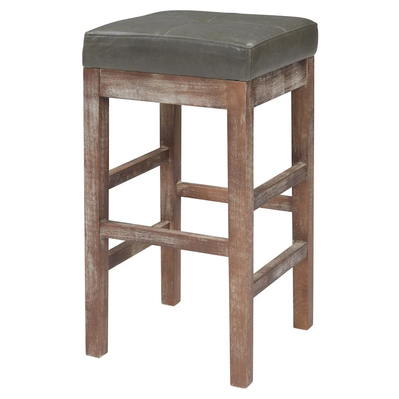 Bonded Leather Backless Counter Stool - 27