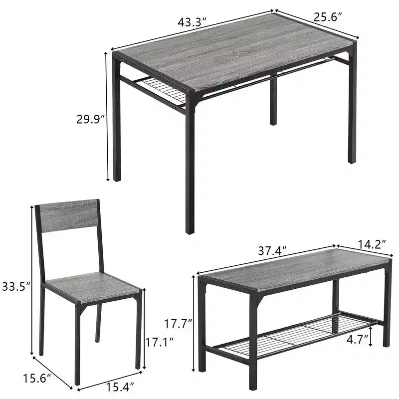 Bryleah 4 - Person Four Leg Dining Set