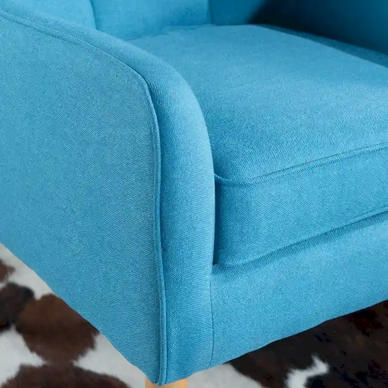 Upholstered Button-Tufted Accent Chair with Iron Hairpin Legs