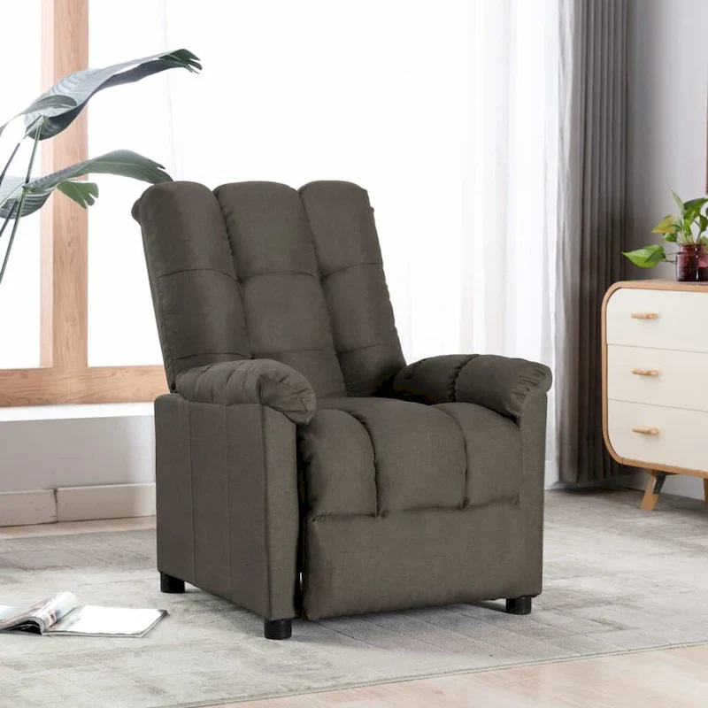 Recliner Taupe Fabric - 29.1 x 38.9 x 40.1