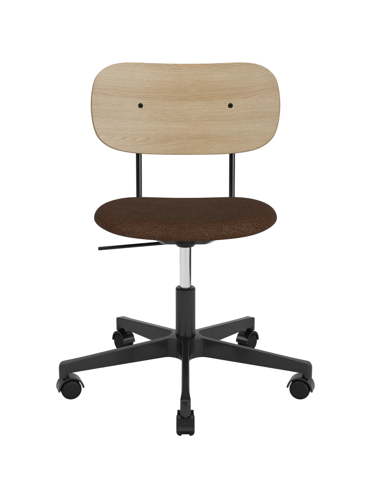 Task Chair, Upholstered Seat Black Swivel Base, Height-Adjustable