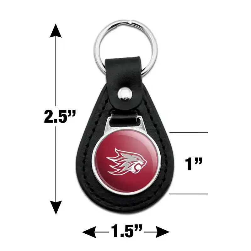 California State University Chico Primary Logo Black Leather Keychain
