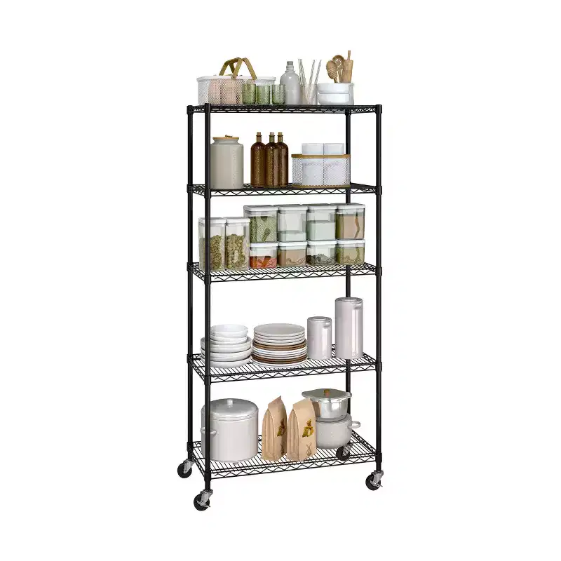5-Tier 36x14 Steel Wire Shelving Unit, Freestanding