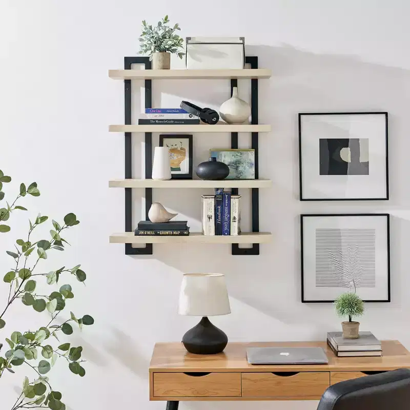 36 x 28.4 4 Tier Floating Bracket Wall Shelf Unit - Danya B.