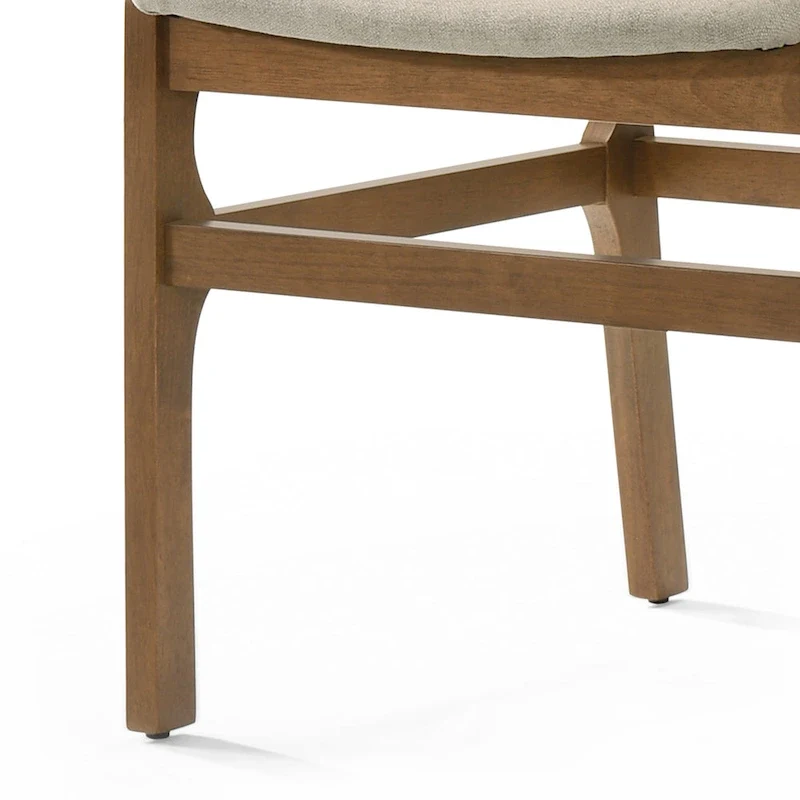 Contemporary Upholstered Dining Chair with Rubberwood Frame, Set of 2