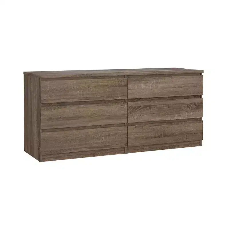 6 Drawer Double Dresser, Truffle Oak