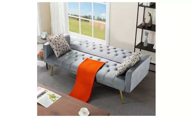 Faux Leather Convertible Futon Sofa Bed 31.89''H x 68.31''W x 27.56''D