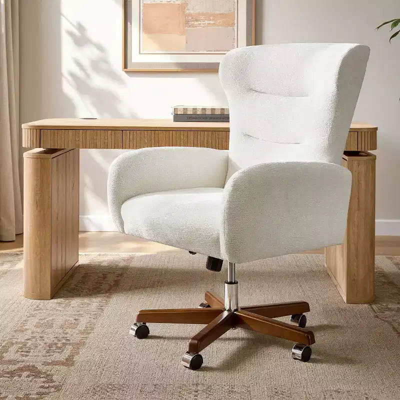 Jocelyn Office Chair with Adjustable Height and Curved Armrests|HULALA HOME