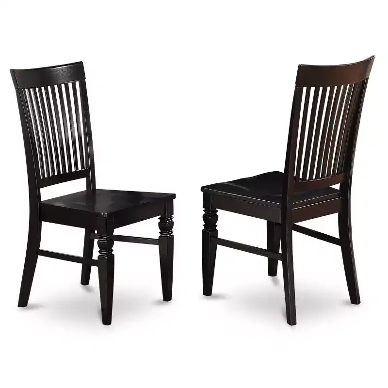 3-Piece Black and Cherry Finish Solid Wood Top - Dining Room Set - Seats 4