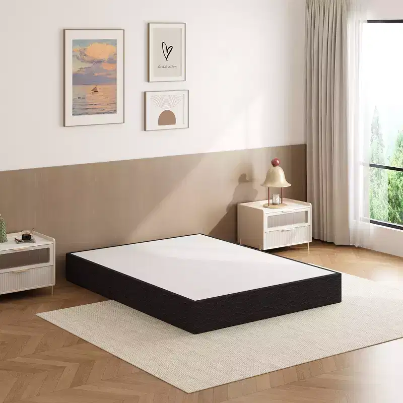 Dyonery 5/9 inch bed frame, queen size, metal platform queen bed frame, heavy-duty steel bar support, rounded bed legs, mattress base.