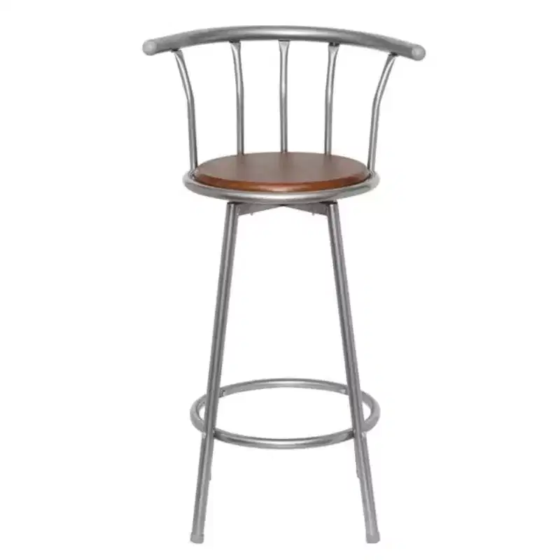 Bar Stool Brown MDF, Steel Standard Swivel Bar Stool