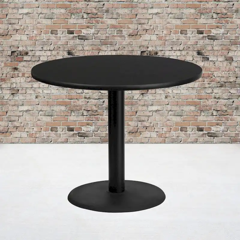 36   Round Laminate Table Top with 24   Round Table Height Base - 36  W x 36  D x 31.125  H - 36  W x 36  D x 31.125  H
