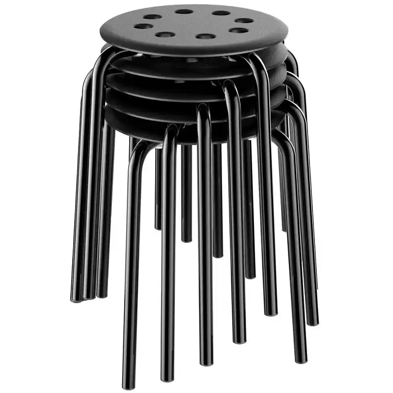 Portable 5 x Plastic Stack Stools Backless Classroom Seating