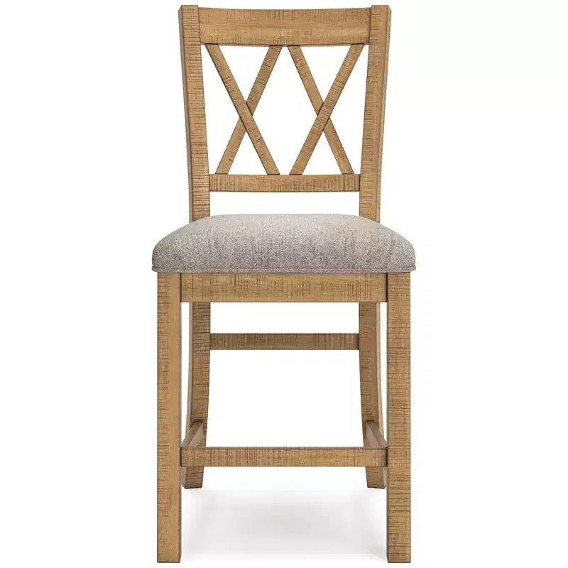 Signature Design by Ashley Havonplane Counter Height Barstool, Set of 2, Brown