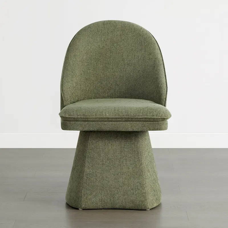 Darah Upholstered Swivel Armless Dining Chair Double-layered Cushions